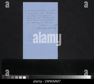 Lettre à l'inconnu, Charles William Meredith van de Velde, 1866 lettre le journal de la Haye. écriture à l'encre (procédés) / dessin au stylo. Exposition  art Utrecht Banque D'Images