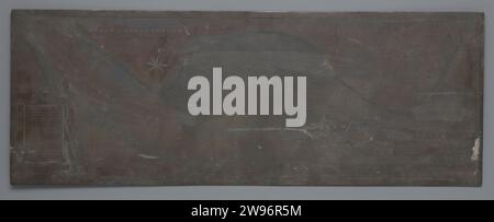 Plaque de cuivre avec la carte de la poche de la rivière de Lint sur l'Oude Maas, Leonardus Schenk Jansz, d'après Melchior Bolstra, 1789 gravure sur cuivre (métal) de la Haye Old Maas Banque D'Images