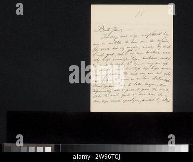 Lettre à Jan Veth, Wally Moes, papier à lettres 1915. écriture à l'encre (processus) / monnaie de stylo Banque D'Images