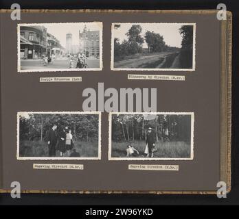 Oirschot, Anonyme, 1949 Photography Album Magazine avec quatre photos à Oirschot et Brunssum. Sous les photos découpez des papiers avec des inscriptions dactylographiées. Partie du premier album photo avec des photos des deux balades à vélo du père et du fils à travers les pays-Bas en septembre 1939 et juillet 1940 et un voyage en voiture avec la famille à travers les pays-Bas, la Belgique et le Luxembourg en juin 1949. Papier néerlandais. support photographique impression gélatine argent sortie, voyage de plaisir. La famille en voyage, en vacances Oirschot. Brunssum Banque D'Images