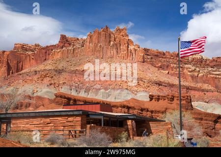 Centre d'accueil, parc national de Capitol Reef, Utah Banque D'Images