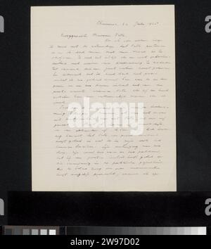 Lettre à Anna Dorothea Dirks, Jan Kalff, 1925 lettre Kid encre écriture (processus) passions, émotions, affections Banque D'Images