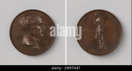 Napoléon Bonaparte, Premier Consul de France et de la Vénus de Médicis, Romain Vincent Jeuffroy, 1805 - 1815 Médaille d'histoire Médaille de bronze. Devant : l'homme de poitrine à l'intérieur du changement. Revers : Vénus de 'Medici Inside Cover Paris bronze (métal) frappant (travail du métal) Banque D'Images