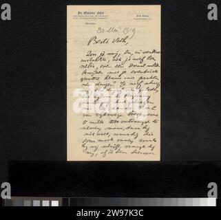 Lettre à Jan Veth, de Nieuwe Gids, 1885 - 1925 lettre lettre datée du 30 mai 1919 dans une main ultérieure. Le journal de la Haye. écriture à l'encre (processus) / impression / stylo monnaie Banque D'Images