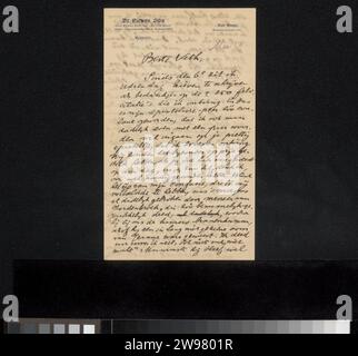 Lettre à Jan Veth, de Nieuwe Gids, 1885 - 1925 lettre lettre lettre datée de mai 1919 dans une main ultérieure. Le journal de la Haye. écriture à l'encre (procédés) / impression / stylo Banque D'Images