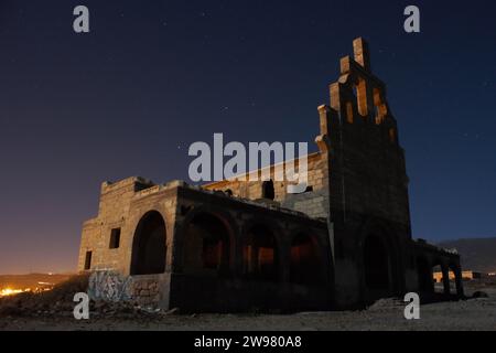 Une vue panoramique de la Leproseria Abades en Espagne. Banque D'Images