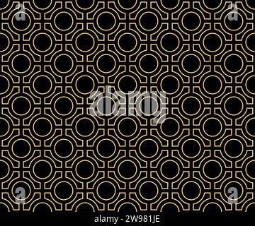 Motif vectoriel. Maille géométrique sans couture or simple et noire à texture moderne Illustration de Vecteur