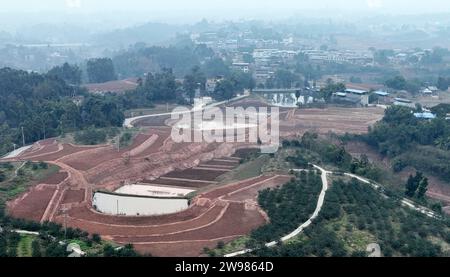 CHONGQING, CHINE - 25 DÉCEMBRE 2023 - achèvement des terres agricoles de haute qualité dans le village de Tianxingqiao, Chongqing, Chine, 25 décembre 2023. Banque D'Images