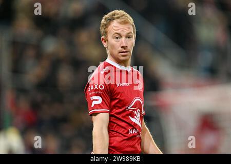 Waregem, Belgique. 15 décembre 2023. Christian Bruls (12 ans) de Zulte-Waregem photographié lors d'un match de football entre SV Zulte Waregem et Seraing lors de la 16 e journée de la saison Challenger Pro League 2023-2024, le lundi 15 décembre 2023 à Waregem, Belgique . Crédit : Sportpix/Alamy Live News Banque D'Images