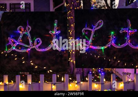 Lumières de Noël du 37th Street District à Austin, Texas Banque D'Images