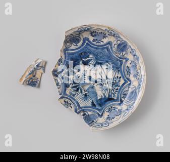 Signe de V.O.C.-navire de 'Witte Leeuw', Anonyme, avant 1613 plaque (plats) signe de V.O.C. navire de 'Witte Leeuw', 85 présent. Jingdezhen os chine (matériel) Sint-Helena Banque D'Images