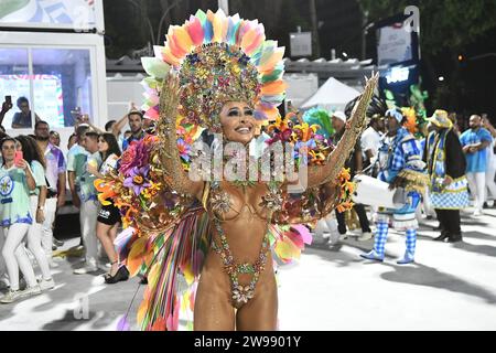 Rio de Janeiro, Brésil, 26 février 2023. Défilé des écoles de samba pendant le carnaval dans la ville de Rio de Janeiro Banque D'Images