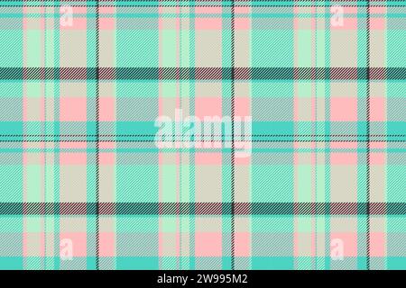 Vérification de texture de motif indien, fond de plaid tartan de flanelle. Tissu sans couture vecteur textile de groupe dans des couleurs claires et sarcelle. Illustration de Vecteur