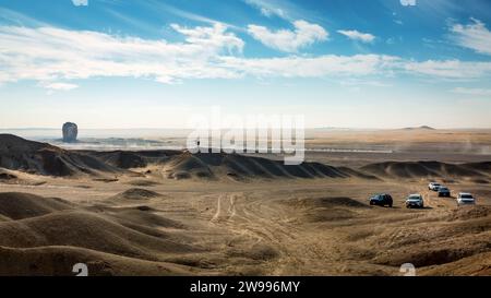 Le pouce de Juda ou pouce du diable est une formation rocheuse dans le désert près de Riyad, en Arabie Saoudite Banque D'Images