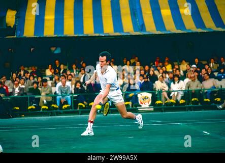 John McEnroe (États-Unis) participe au tournoi des champions WCT 1985. Banque D'Images