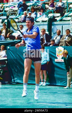 John McEnroe (États-Unis) participe au tournoi des champions WCT 1985. Banque D'Images