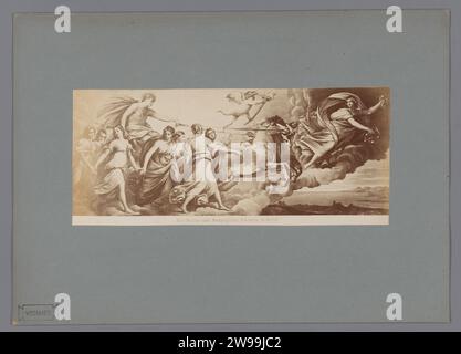 Production photographique de la peinture Aurora de Guido Reni, dans la collection de la Galleria Rospigliosi à Rome, Anonyme, d'après Guido Reni, 1851 - 1900 photographie papier Rome. Photo d'impression d'albumen en carton, peinture Ring Gallery Banque D'Images