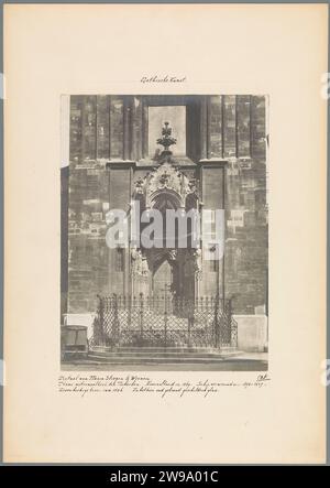 Portail de l'église Maria am Gestade à Vienne, 1907 photographie Vienna Cardboard. église de soutien photographique (extérieur). tour, tour de l'horloge  ornement monumental Vienne Banque D'Images