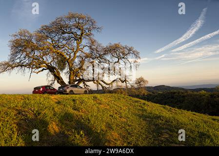 Coucher de soleil au Henry W. COE State Park Banque D'Images