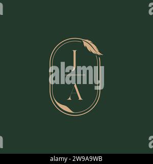 JA Feather concept mariage monogramme idées de conception de logo comme inspiration Illustration de Vecteur