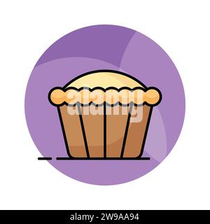 Vecteur conçu de manière créative de tarte au beurre dans un style moderne, icône prête à l'emploi Illustration de Vecteur