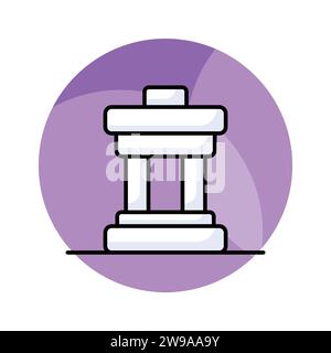 Attrapez cette icône d'inukshuk dans un style tendance, isolé sur fond blanc Illustration de Vecteur