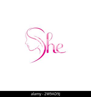 Logo SHE. Logo salon. Logo cosmétique Illustration de Vecteur