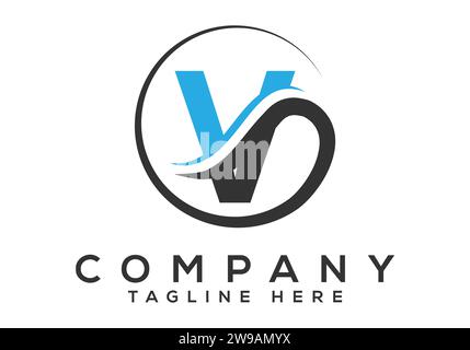 Modèle initial de vecteur de conception de logo de lettre V de monogramme. Logo lettre moderne Illustration de Vecteur