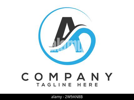 Lettre initiale de monogramme A modèle de vecteur de conception de logo. Logo lettre moderne Illustration de Vecteur