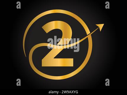 Logo de financement avec concept de 2 lettres. Résumé créatif Marketing et conception de logo d'entreprise financière. Illustration de Vecteur
