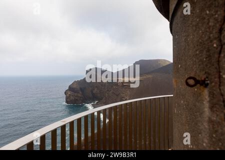 Paysage de la nouvelle péninsule de Ponta dos Capelinhos, île de Faial, Açores, Portugal Banque D'Images