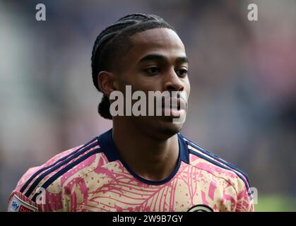 Deepdale, Preston, Royaume-Uni. 26 décembre 2023. EFL Championship football, Preston North End contre Leeds United ; Crysencio Summerville de Leeds United crédit : action plus Sports/Alamy Live News Banque D'Images