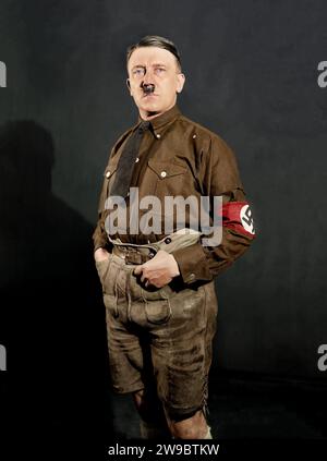 Portrait d'Adolf Hitler en costume bavarois. Circa 1925. Banque D'Images