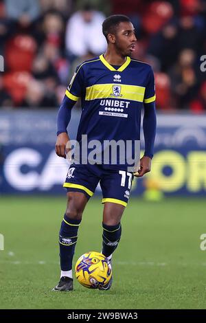 Rotherham, Royaume-Uni. 26 décembre 2023. Isaiah Jones #11 de Middlesbrough lors du Sky Bet Championship Match Rotherham United vs Middlesbrough au New York Stadium, Rotherham, Royaume-Uni, le 26 décembre 2023 (photo de Ryan Crockett/News Images) à Rotherham, Royaume-Uni le 12/26/2023. (Photo de Ryan Crockett/News Images/Sipa USA) crédit : SIPA USA/Alamy Live News Banque D'Images