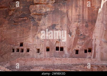 Tombeaux anciens de Lion de Dadan à Alula en Arabie Saoudite Banque D'Images