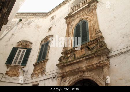 Martina Franca, Italie. Vue extérieure du Palazzo Marino Motolese. Banque D'Images