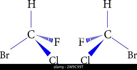 Structure chimique des stéréoisomères. Illustration vectorielle. Illustration de Vecteur