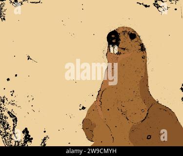 Vecteur grunge abstrait art marmotte fond Illustration de Vecteur