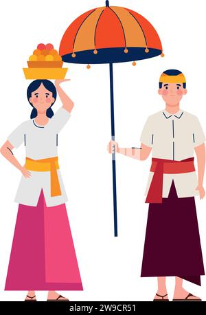 nyepi couple ensemble Illustration de Vecteur