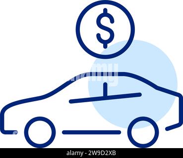 Services de location de voitures. Signe dollar. Contour modifiable et parfait au pixel près Illustration de Vecteur