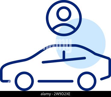 Réservation de voiture. Membre du programme de fidélité. Contour modifiable et parfait au pixel près Illustration de Vecteur