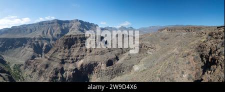 Vue panoramique depuis le point de vue El Guriete, Gran Canaria Banque D'Images