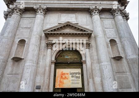 Venise, Italie- 23 février 2023 : une exposition Leonardo Da Vincie à Venise Banque D'Images