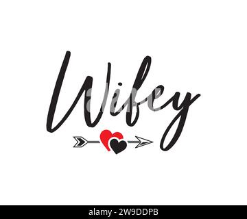 Wifey Hubby SVG, silhouette de Cricut, épouse vecteur, hubby clipart, mari vecteur, couple de mariage SVG, M. et Mme, wifey Illustration de Vecteur