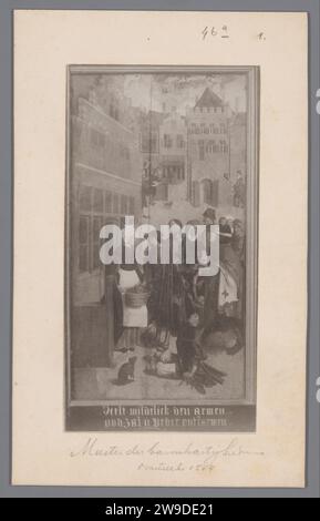 Production photographique d'un panneau d'un multi-partie avec les sept œuvres de miséricorde : la nourriture des affamés, par le maître d'Alkmaar, Anonyme, d'après le maître d'Alkmaar, avant 1906 photographie papier baryta. tableau d'impression argentique en carton, peinture. Nourrir les affamés, 'esuriens cibatur'  l'un des (sept) actes de miséricorde Banque D'Images