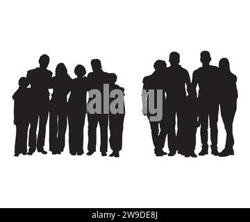 Vecteur familial, Pack SVG familial, vecteur de personnes, Silhouette familiale, amour familial, père et enfants, vecteur familial, forfait famille Illustration de Vecteur