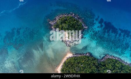 Vue aérienne de l'île près de l'île Tioman en Malaisie Banque D'Images