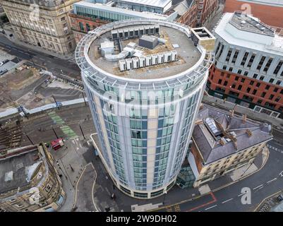 Image aérienne de l'Indigo Hotel, Manchester Victoria Station Banque D'Images