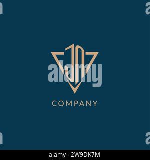 JN logo initiales style de forme de triangle, graphique vectoriel de conception de logo créatif Illustration de Vecteur