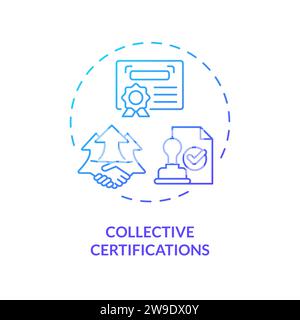 Concept d'icône de certifications collectives de gradient fin Illustration de Vecteur